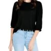NIC+ZOE Crew Neck 3/4 Pleated Sleeve Tee -Nic+Zoe 714X9cLBVAL. AC SR736920