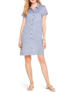 NIC+ZOE Plus Size Drifty Linen Shirtdress