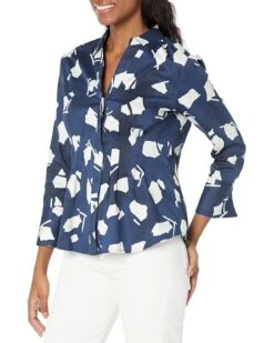 NIC+ZOE Petite Mosaic Blues Shirt