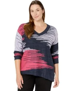 NIC+ZOE Plus Size Vivid Vibes Sweater