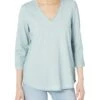 NIC+ZOE 3/4 Sleeve Roll V Tee -Nic+Zoe 71u2wOfHVL. AC SR736920