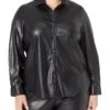 NIC+ZOE Plus Size Faux Leather Shirt -Nic+Zoe 71wg RIwEdL. AC SR736920