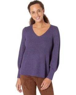 NIC+ZOE Shaker Knit V-Neck Sweater