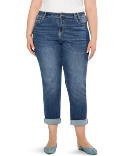 NIC+ZOE Plus Size Mid-Rise Girlfriend Jeans