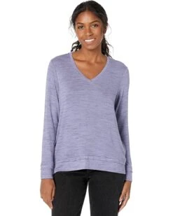 NIC+ZOE Petite Space Dye Raw Edge Top