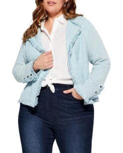 NIC+ZOE Plus Size Fringe Mix Jacket