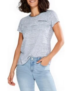 NIC+ZOE Scoop Neck Short Sleeve Stripe Tee