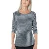 NIC+ZOE Striped Bracelet Sleeve Boat Tee -Nic+Zoe 81GtE6yew3L. AC SR736920