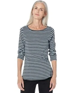 NIC+ZOE Striped Bracelet Sleeve Boat Tee