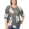 NIC+ZOE Plus Size Scattered Florals Sweater