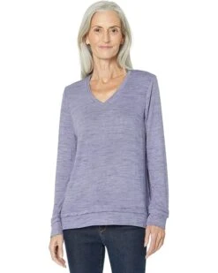NIC+ZOE Space Dye Raw Edge Top