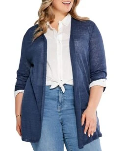 NIC+ZOE Plus Size Long Back Of The Chair Cardigan