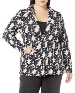 NIC+ZOE Plus Size Mosaic Mix Knit Blazer