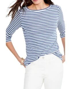 NIC+ZOE 3/4 Sleeve Stripe Boat Tee
