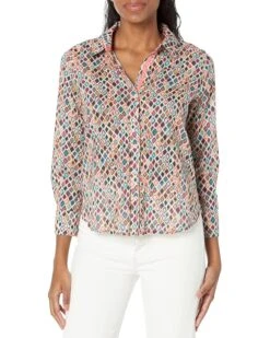 NIC+ZOE Petite Beach Glass Crinkle Shirt