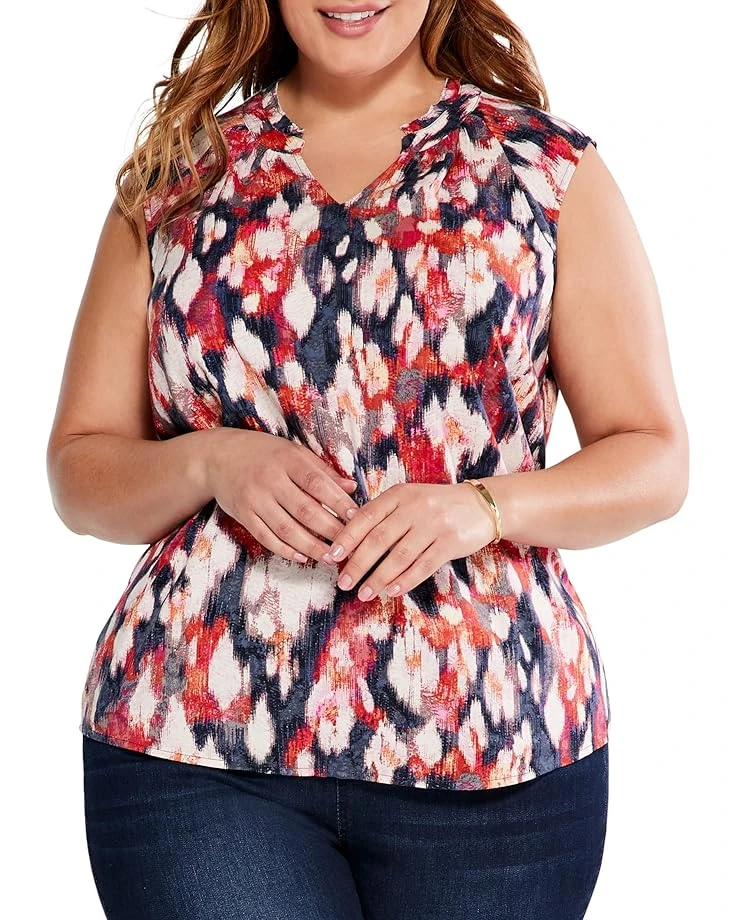 NIC+ZOE Plus Size Floral Ikat Live In Tank NIC+ZOE Plus Size Floral Ikat Live In Tank -Nic+Zoe 81oWLYEAnCL. AC SR736920