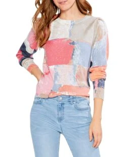 NIC+ZOE Petite Printed Geo Sweater
