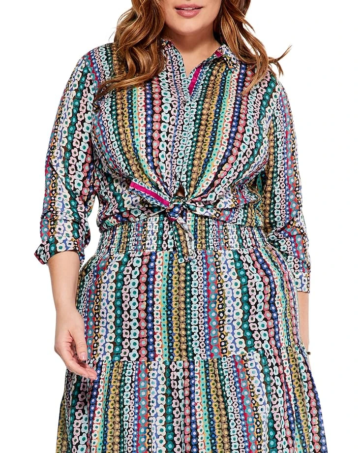 NIC+ZOE Plus Size Flower Field Crinkle Shirt NIC+ZOE Plus Size Flower Field Crinkle Shirt -Nic+Zoe