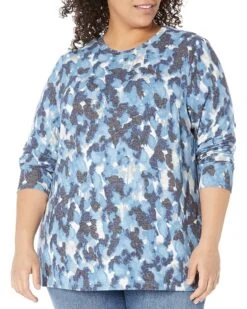 NIC+ZOE Plus Size Sweet Dreams Long Sleeve River Stone Tee
