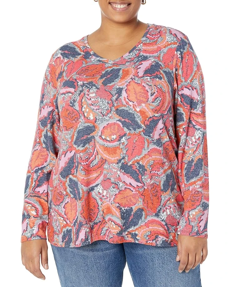 NIC+ZOE Plus Size Sweet Dreams Long Sleeve Tropics V Tee NIC+ZOE Plus Size Sweet Dreams Long Sleeve Tropics V Tee -Nic+Zoe 91wbwjiKPL. AC SR736920