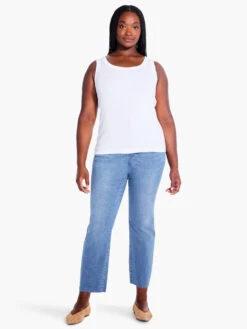 Perfect Knit Rib Scoop Tank PAPER WHITE -Nic+Zoe ALL1051WPWHPRODUCT 01