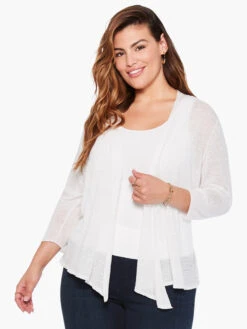 Lightweight 4-Way Cardigan PAPER WHITE -Nic+Zoe ALL1107WPWHPRODUCT 03