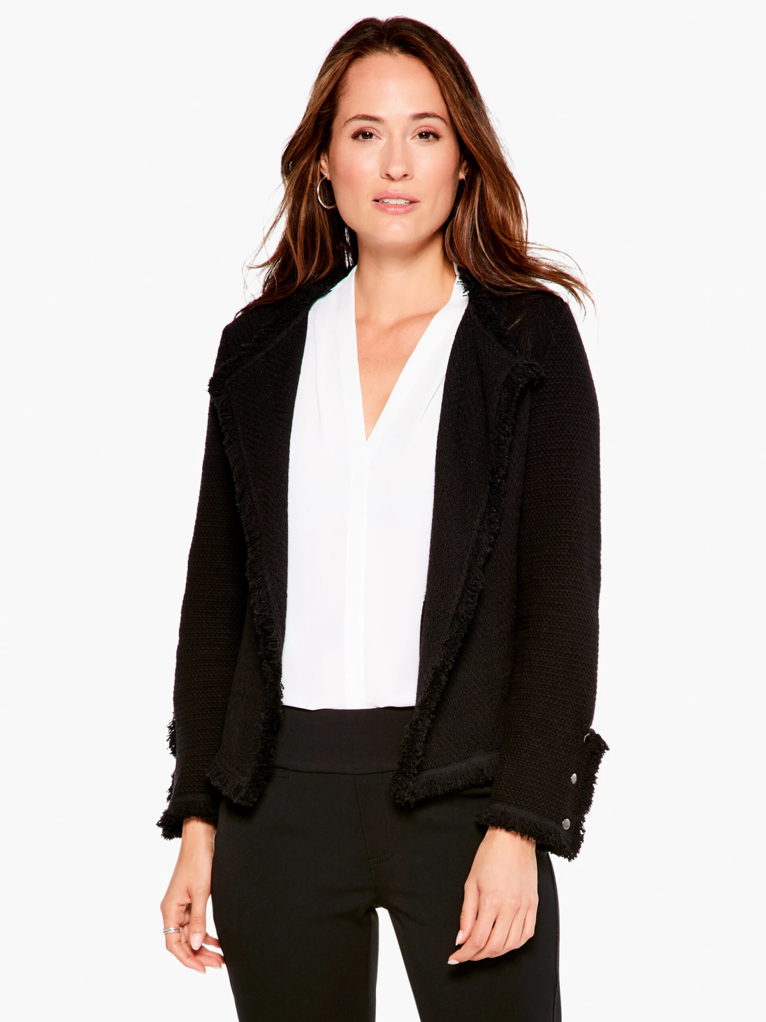 Fringe Mix Knit Jacket Fringe Mix Knit Jacket -Nic+Zoe ALL1133BLXPRODUCT 01 scaled