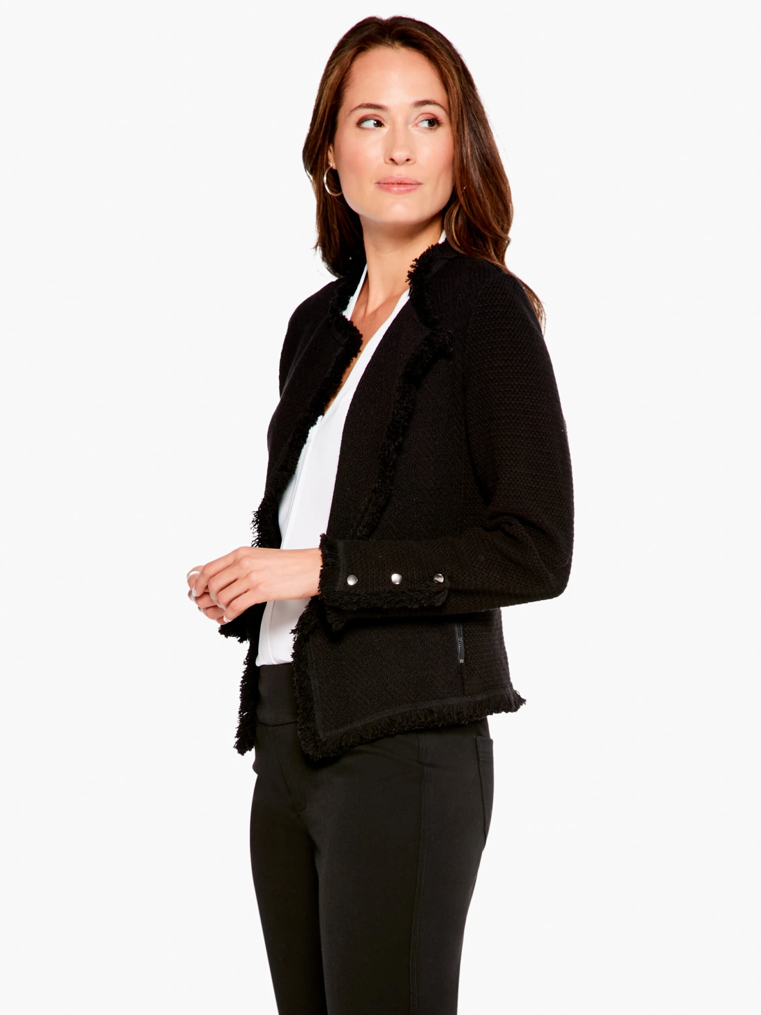 Fringe Mix Knit Jacket Fringe Mix Knit Jacket -Nic+Zoe ALL1133BLXPRODUCT 02 scaled