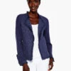 Fringe Mix Knit Jacket NAVY -Nic+Zoe ALL1133NVYPRODUCT 01
