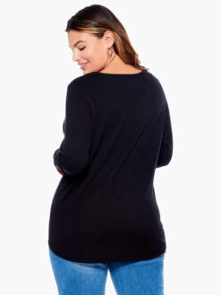 Vital V Neck Sweater -Nic+Zoe ALL1195WBLXPRODUCT 03