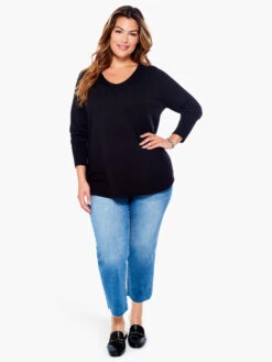 Vital V Neck Sweater -Nic+Zoe ALL1195WBLXPRODUCT 04