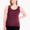 Perfect Knit Rib Scoop Tank REDWOOD -Nic+Zoe F231051WRDWPRODUCT 01