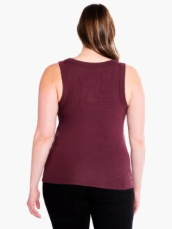 Perfect Knit Rib Scoop Tank REDWOOD -Nic+Zoe F231051WRDWPRODUCT 03