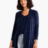 Pocket Drapey Rib Cardigan DARK INDIGO -Nic+Zoe F231061DIDPRODUCT 01