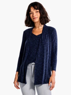 Pocket Drapey Rib Cardigan DARK INDIGO