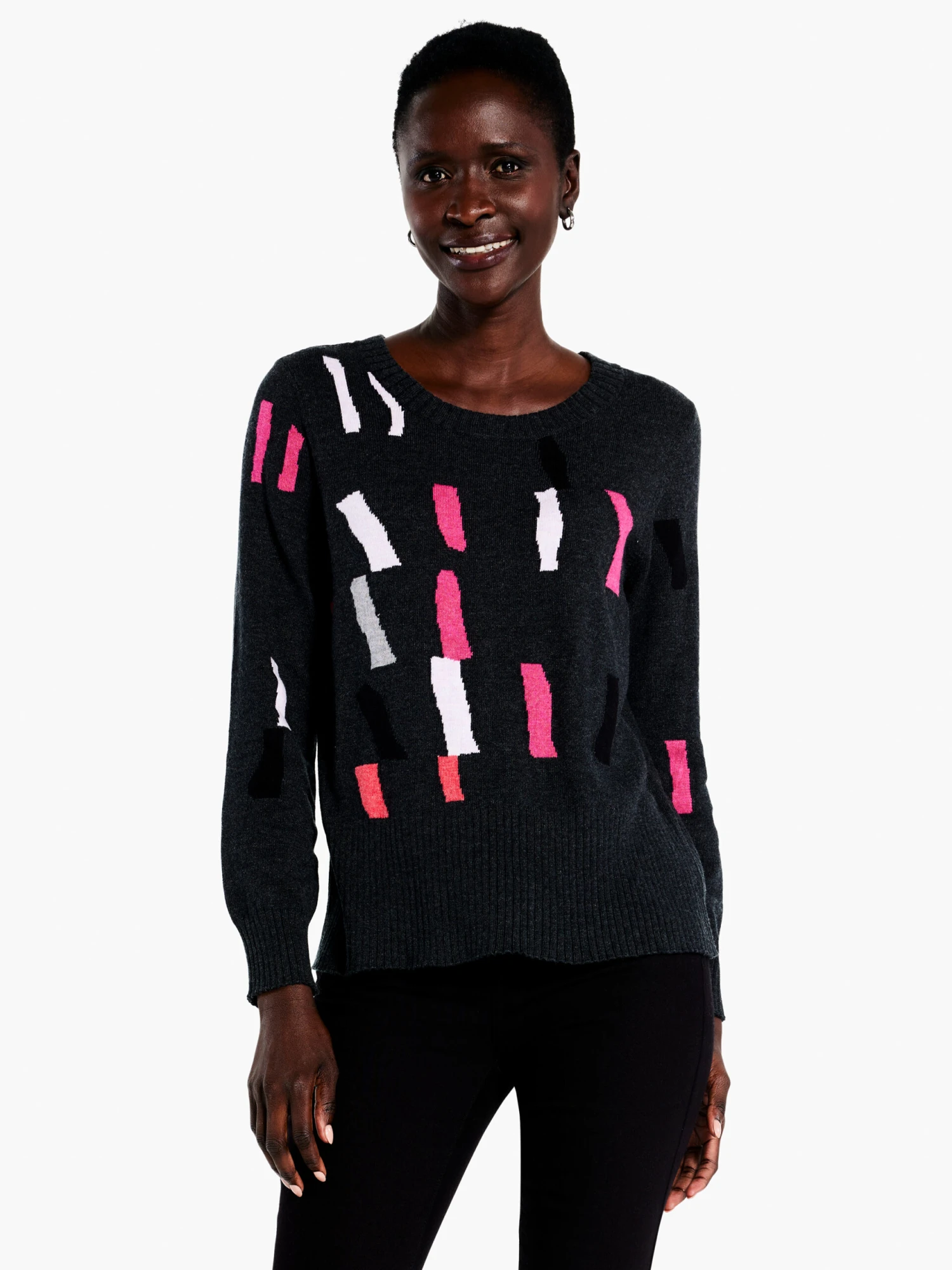 Falling Frost Sweater PINK MULTI Falling Frost Sweater PINK MULTI -Nic+Zoe F231105PKMPRODUCT 01 scaled