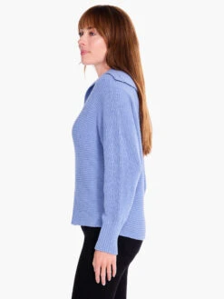 Drape Collar Shaker Sweater IRIS -Nic+Zoe F231111IRSPRODUCT 02