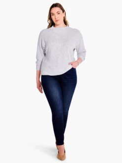 Shaker Knit Mock Sweater REFLECTION -Nic+Zoe F231116WRFLPRODUCT 04