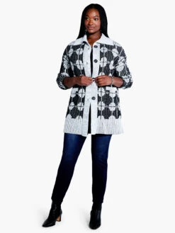 Soft Dot Cardigan BLACK MULTI -Nic+Zoe F231119WBLMPRODUCT 04