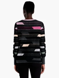 Shaded Stripes Sweater PINK MULTI -Nic+Zoe F231123PKMPRODUCT 03