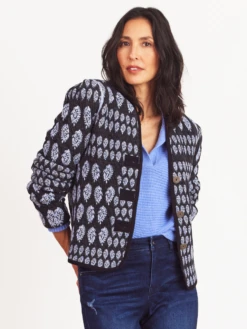 Quilted Eclipse Knit Jacket BLUE MULTI