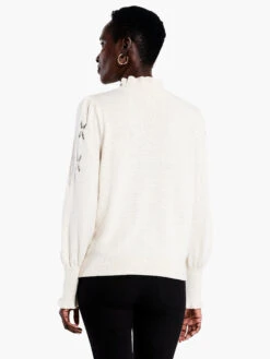 Pointelle Pip Sweater SANDSHELL -Nic+Zoe F231132SSHPRODUCT 03