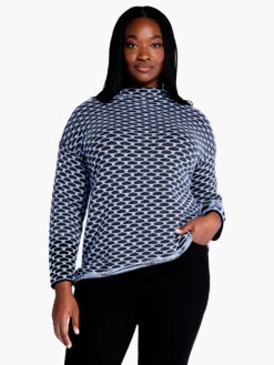 Pixel Play Sweater BLUE MULTI -Nic+Zoe F231148WBLTPRODUCT 04