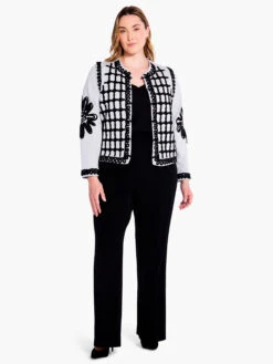 Romantic Soutache Knit Jacket GREY MULTI -Nic+Zoe F231150WGMIPRODUCT 04