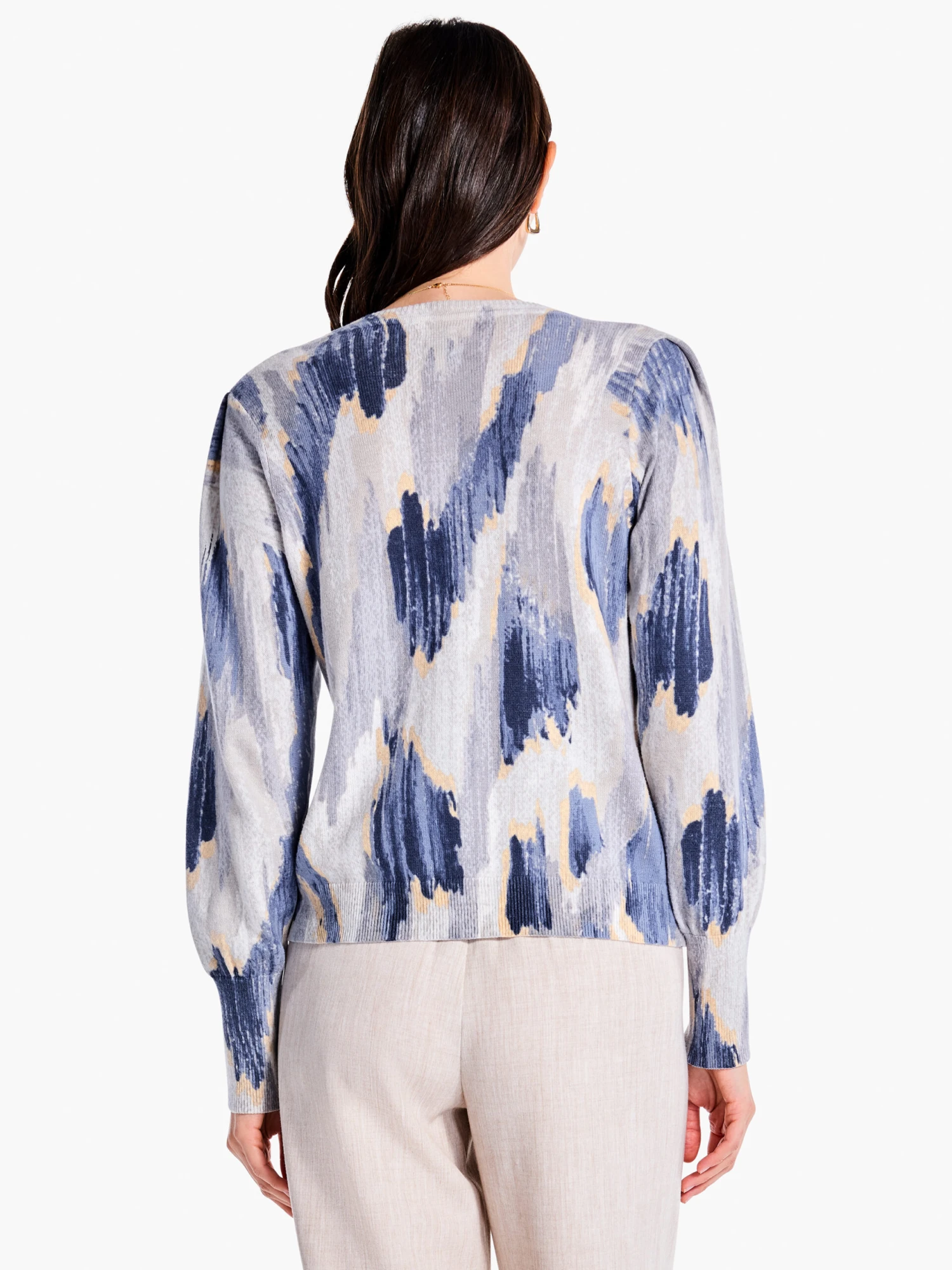 Misty Ikat Sweater GREY MULTI Misty Ikat Sweater GREY MULTI -Nic+Zoe F231163GMIPRODUCT 03 scaled