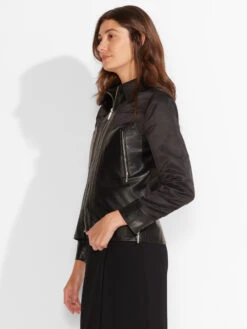 Faux Leather Mix Jacket BLACK ONYX -Nic+Zoe F231501BLXPRODUCT 02