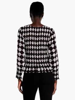 Chiffon Dot Top BLACK MULTI -Nic+Zoe F231613BLMPRODUCT 03