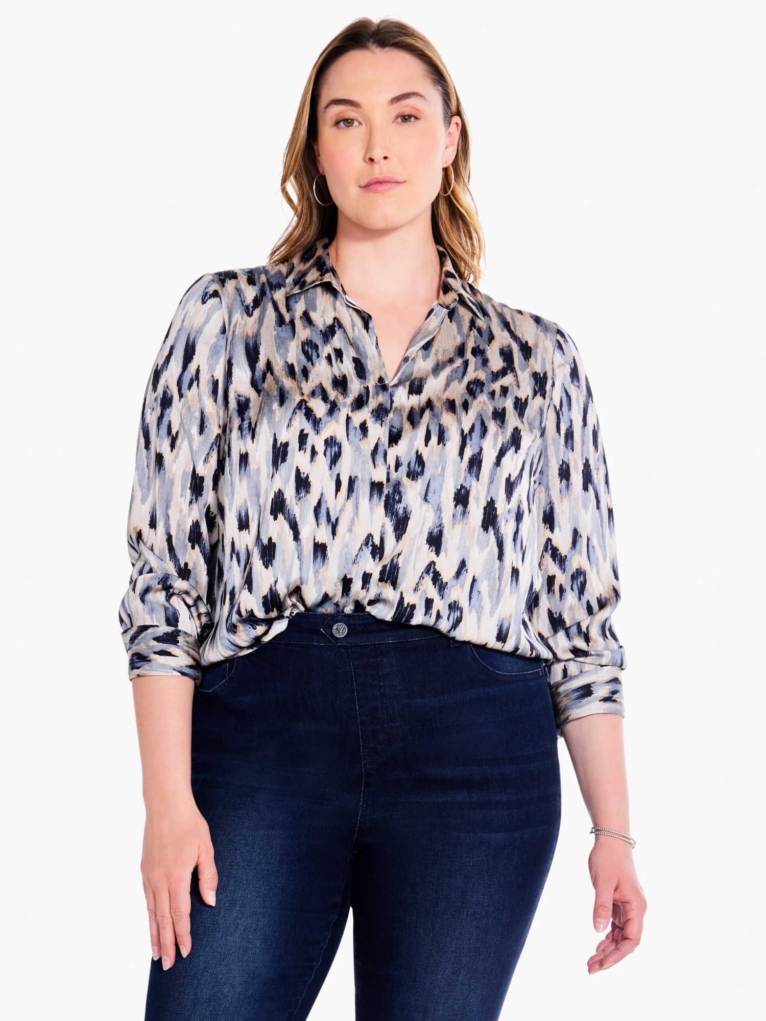 Misty Ikat Shirt GREY MULTI Misty Ikat Shirt GREY MULTI -Nic+Zoe F231615WGMIPRODUCT 01 scaled