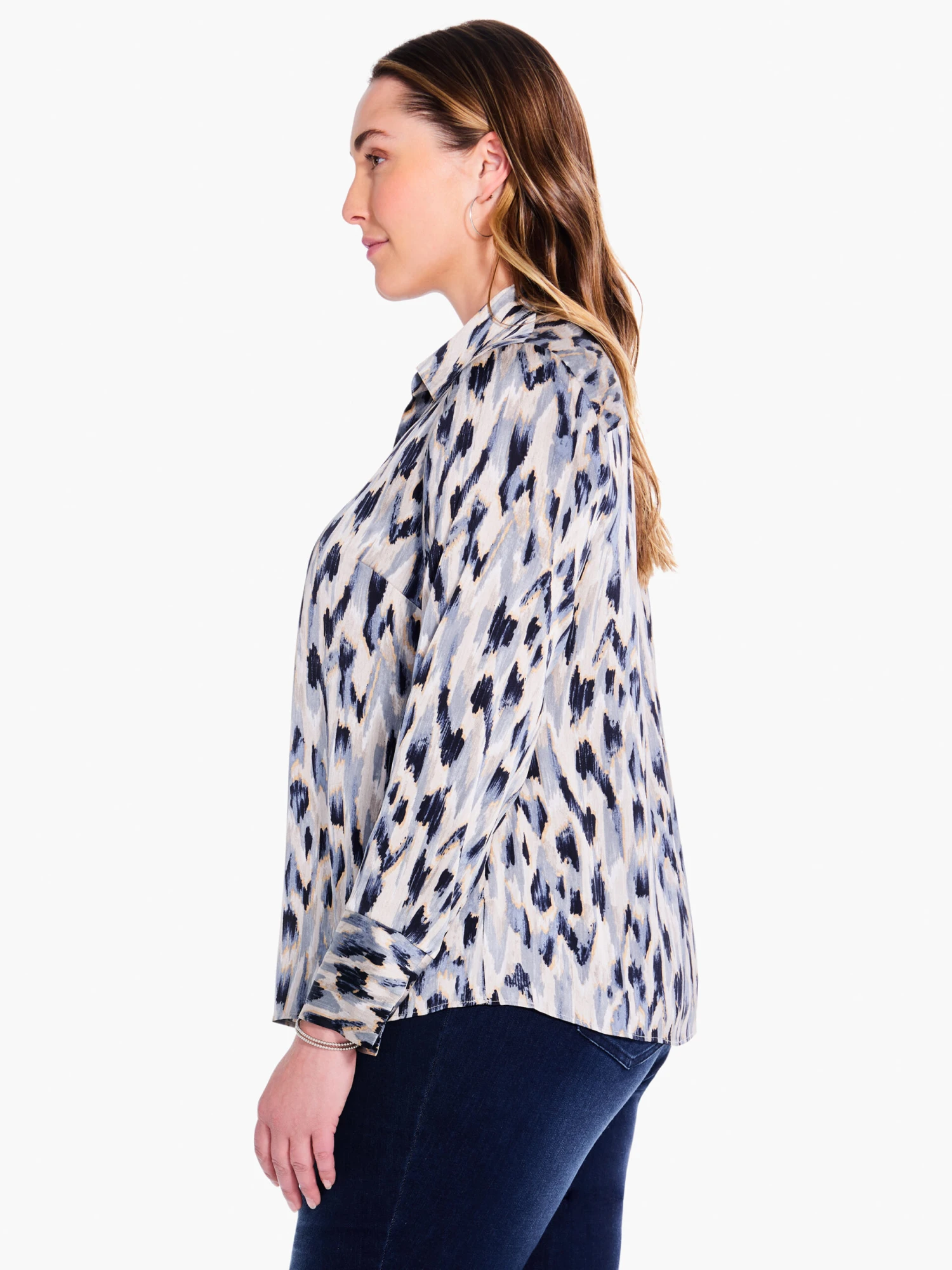 Misty Ikat Shirt GREY MULTI Misty Ikat Shirt GREY MULTI -Nic+Zoe F231615WGMIPRODUCT 02 scaled