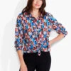 Crescent Crinkle Shirt BLUE MULTI -Nic+Zoe F231620BLTPRODUCT 01